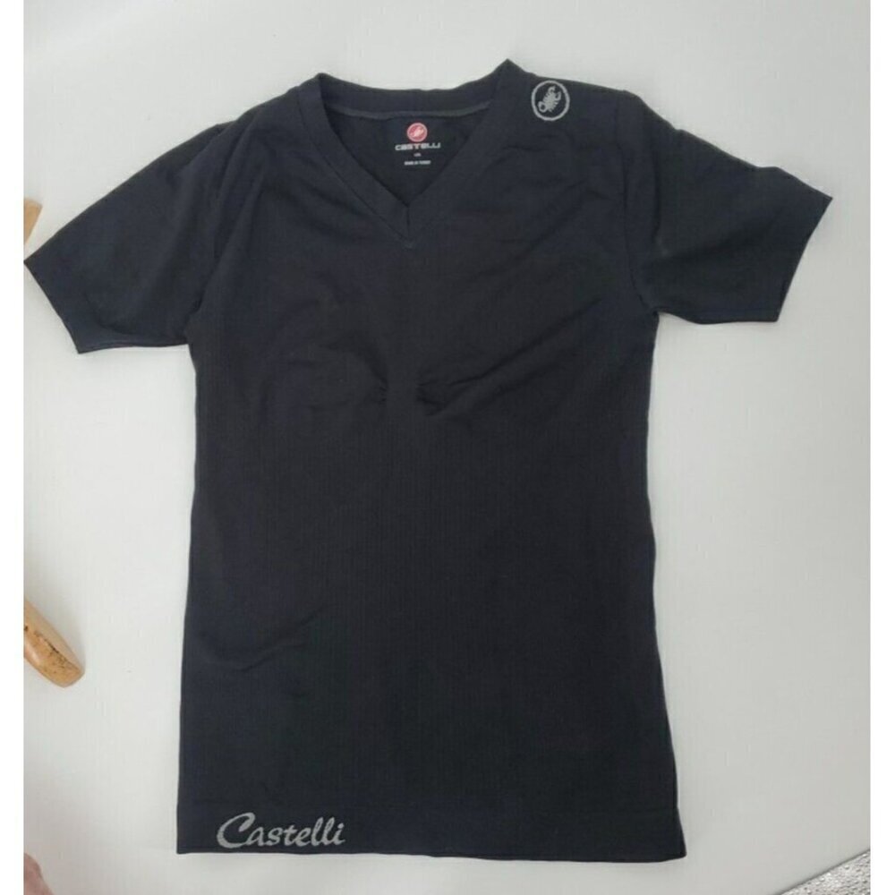 Castelli Cycling ? Shirt Womens L / XL Black Tee Fitted Ribbed Stretch Top - Picture 16 of 16